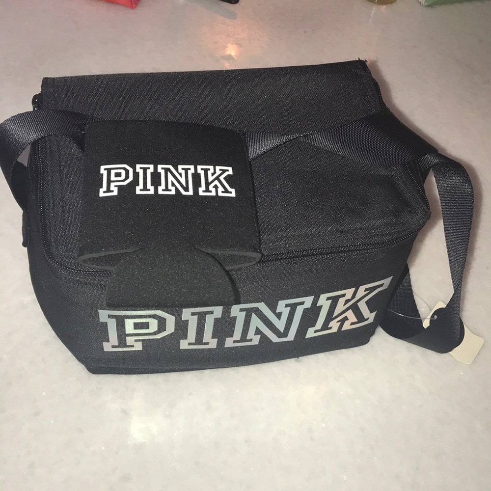 Victoria’s secret pink holographic cooler & koozie